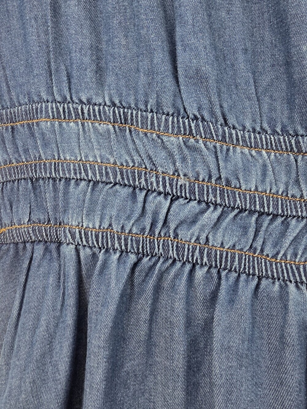 Simplee Blue Lyocell Blend Mini Dress M Tiered Pockets Boho Prairie - Picture 8 of 15
